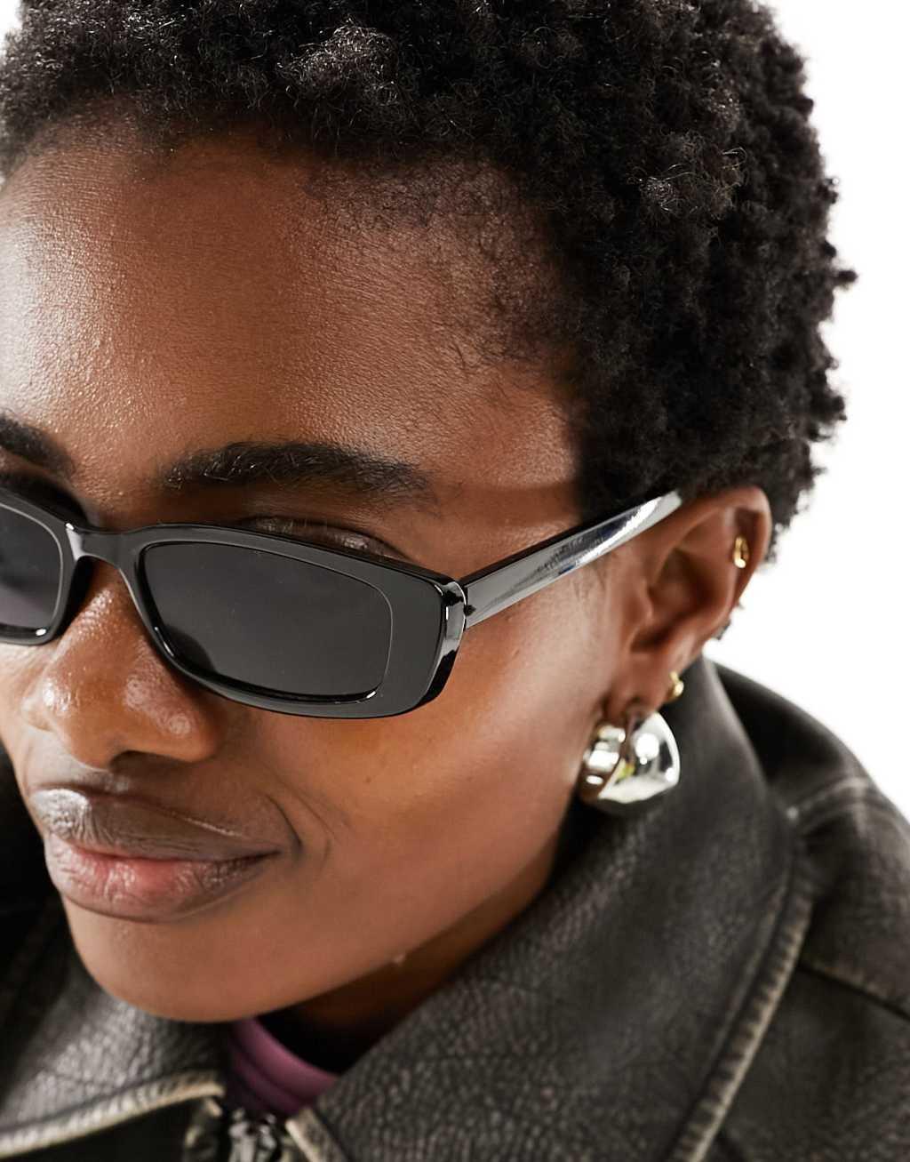 ASOS DESIGN narrow square sunglasses Product Image