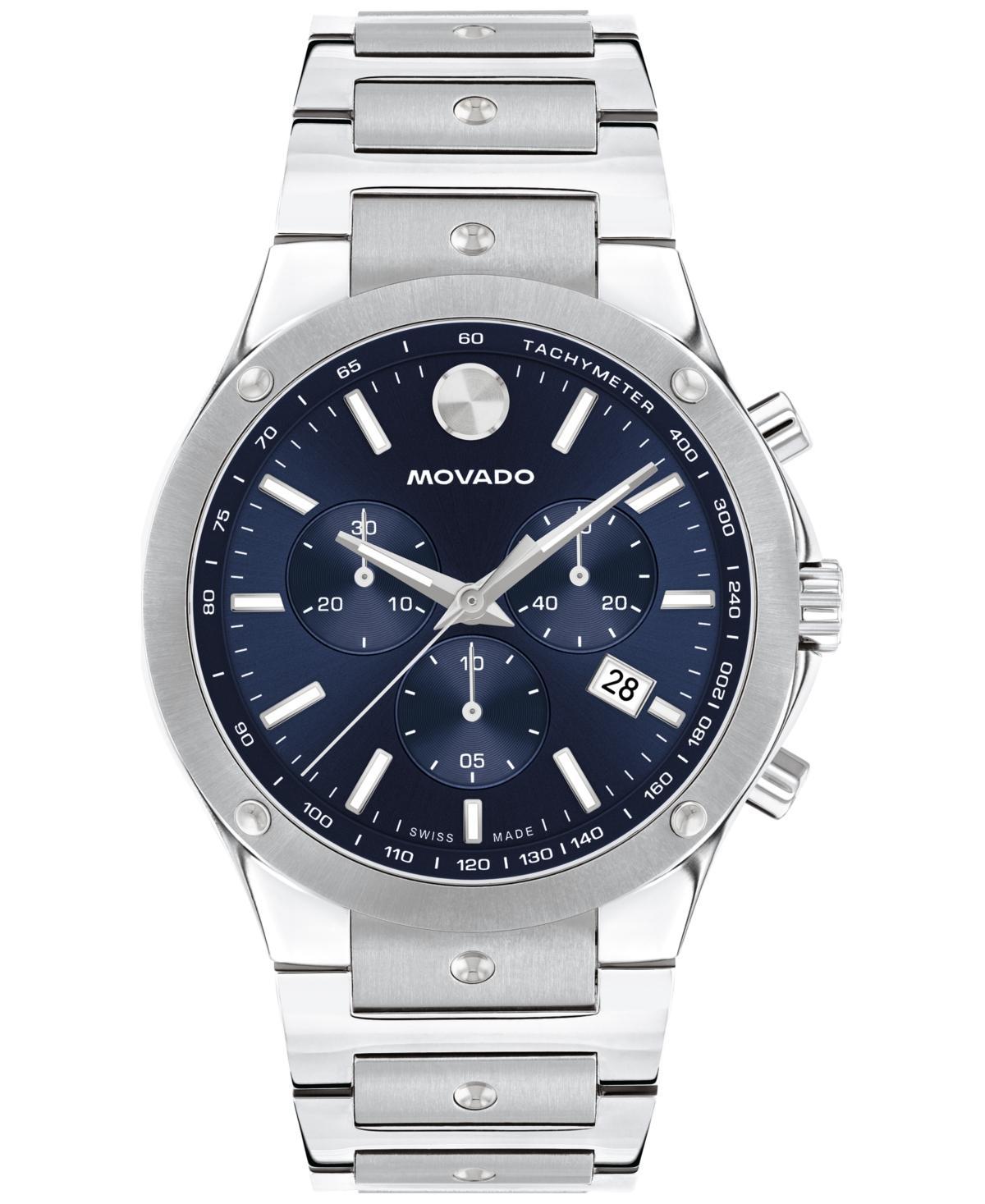 Men's Movado SE Chronograph Watch with Blue Dial (Model: 0607931) Product Image