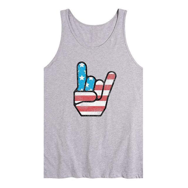 Mens USA Flag Rock On Tank Top Product Image