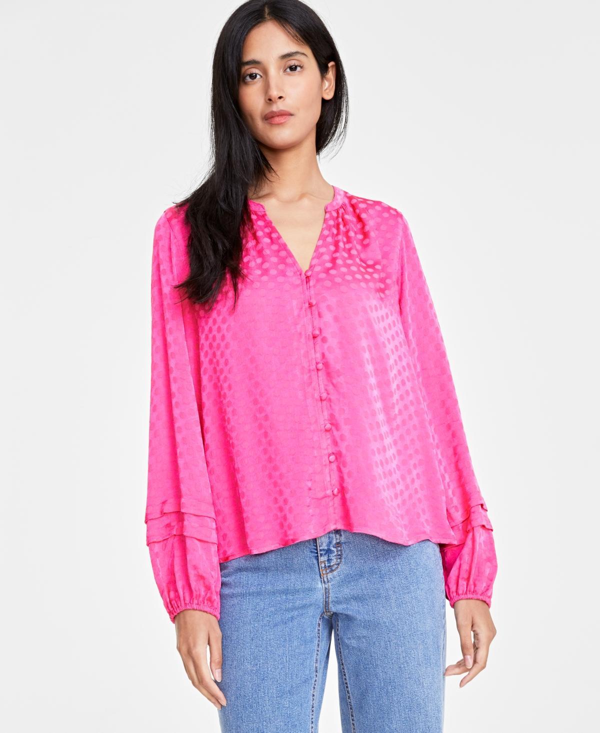 On 34th Womens Long-Sleeve Pintucked Blouse, Created for Macys Product Image