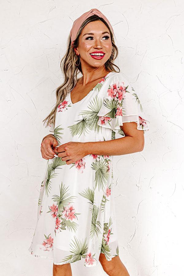 Haute Tropics Shift Dress in White Product Image