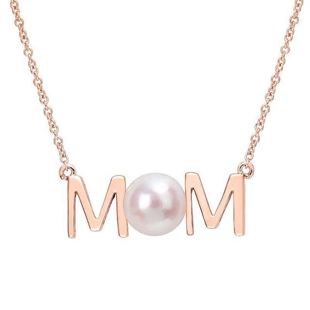 Stella Grace 10k Rose Gold Freshwater Cultured Pearl Mom Necklace, Womens Product Image