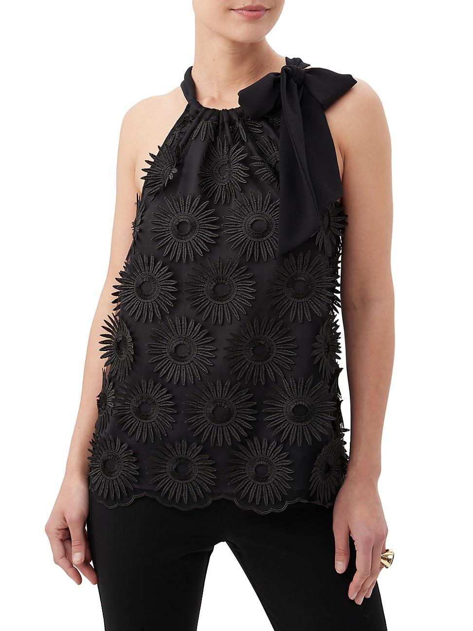 Womens Mirai Floral-Embroidered Halterneck Top Product Image