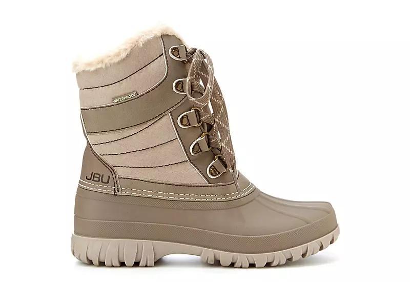 Jbu Womens Casey Water Resistance Lace Up Duck Boot - Taupe Product Image