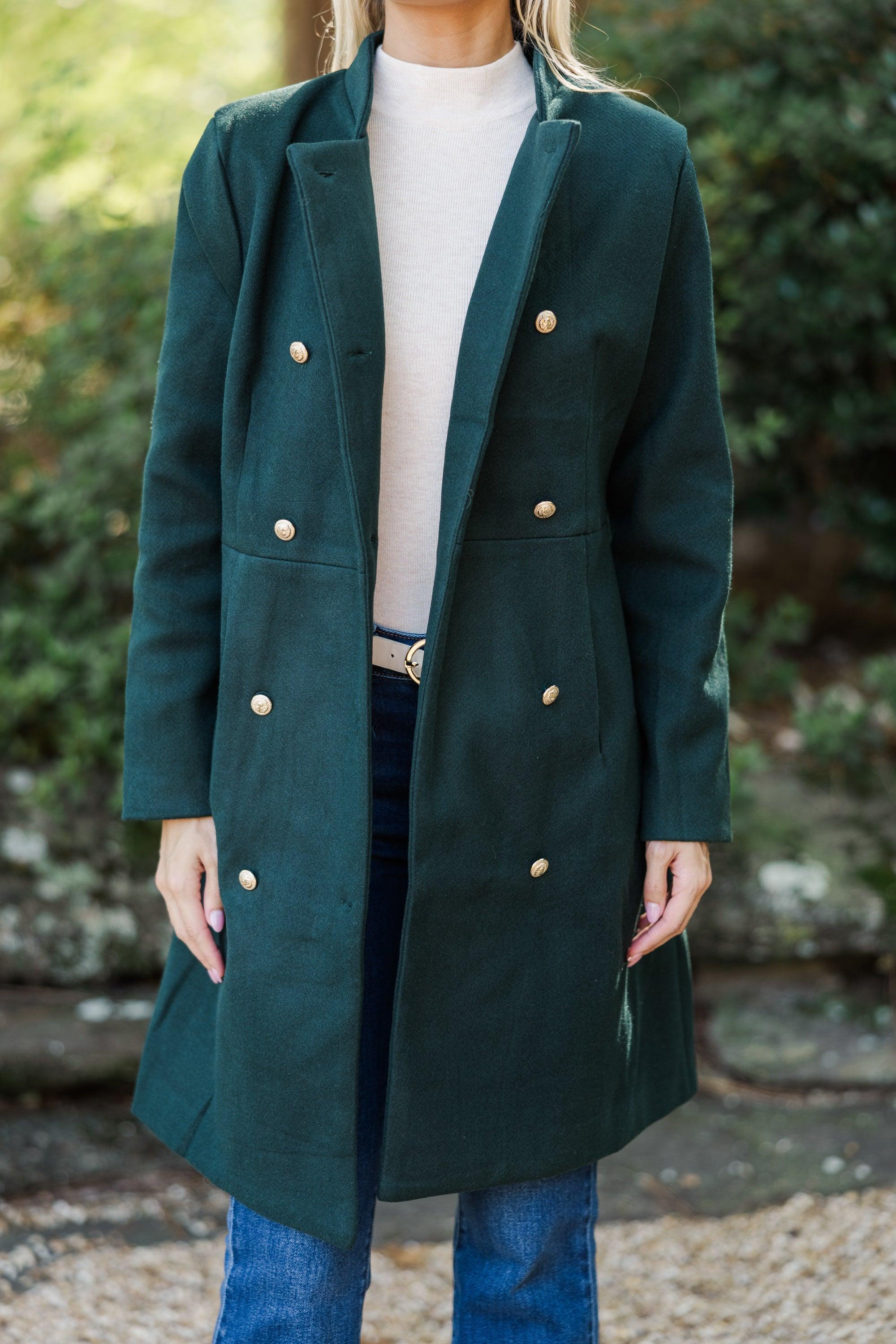 City Streets Hunter Green Coat Female Product Image