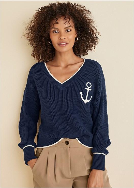 Anchor V-Neck Sweater Product Image