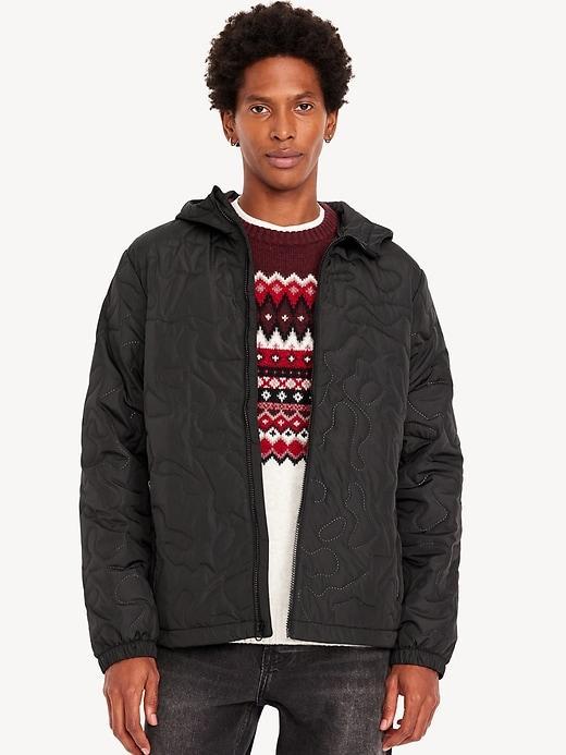 Water-Resistant Quilted Zip Jacket Product Image