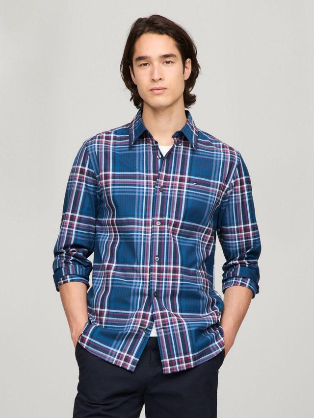 Tommy Hilfiger Men's THFlex Plaid Regular Fit Poplin Shirt Product Image