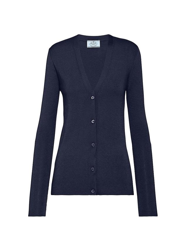 Womens Cashmere and Silk Cardigan Product Image