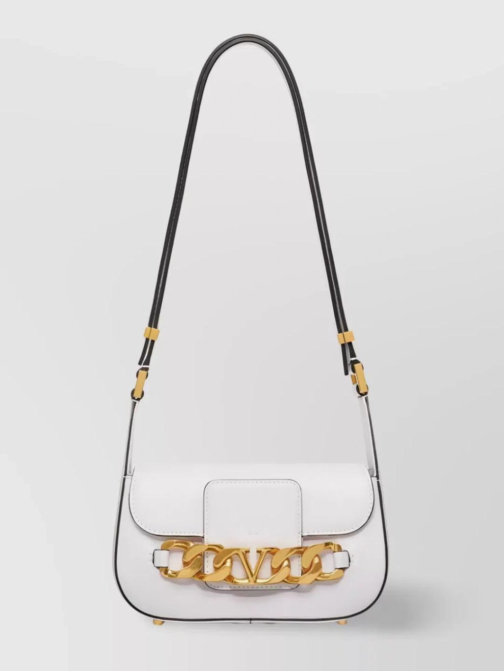 Chain Strap Shoulder Bag With Gold-tone Hardware In Grey Product Image