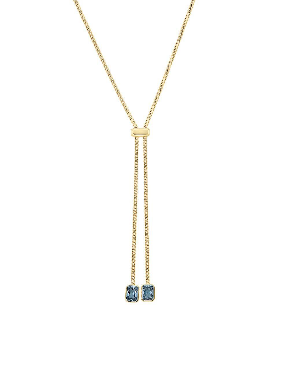 Womens Elevate 18K Gold Plated & Cubic Zirconia Lariat Necklace Product Image