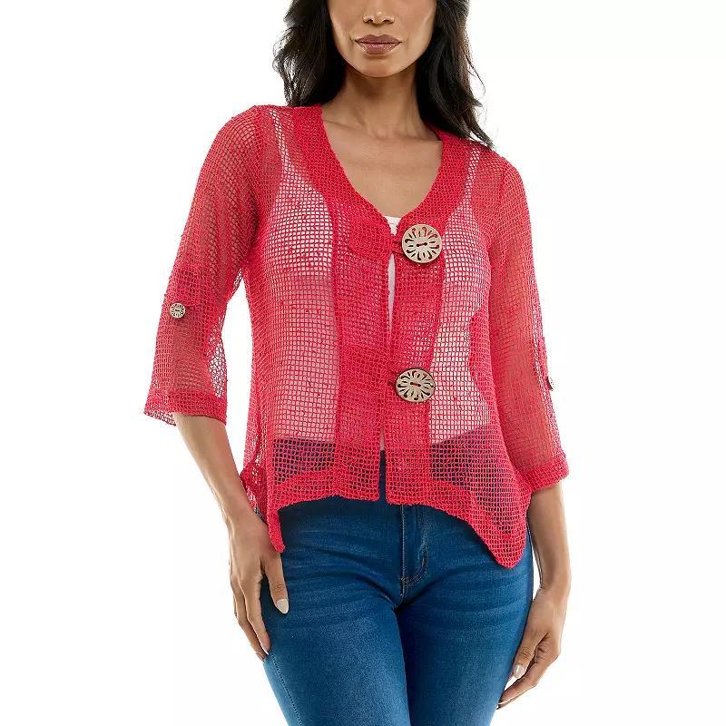 Womens Nina Leonard Button Knit Cardigan Product Image