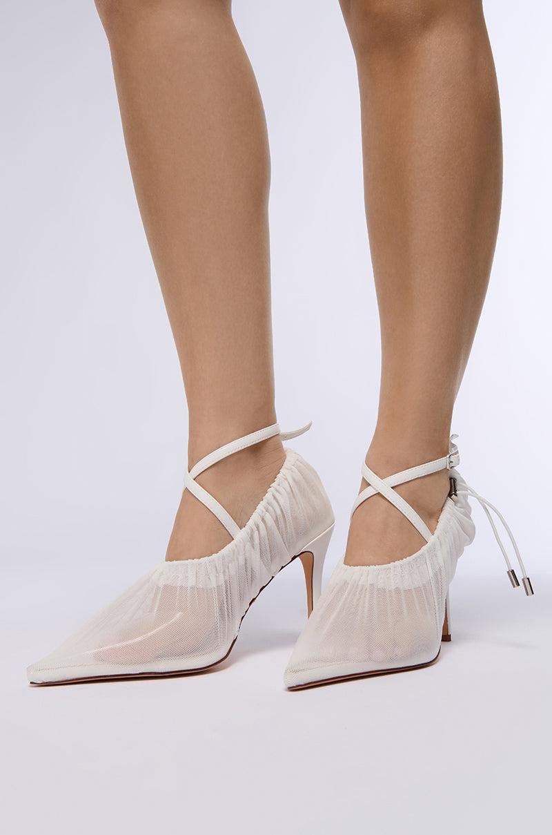 AZALEA WANG JUBILANCE WHITE MESH CINCH PUMP Product Image