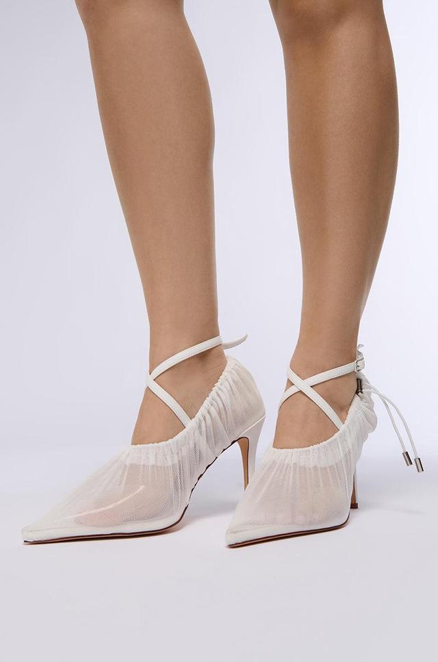 AZALEA WANG JUBILANCE WHITE MESH CINCH PUMP Product Image