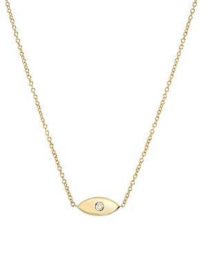 Zoe Lev 14K Yellow Gold Diamond Evil Eye Pendant Necklace, 18 Product Image