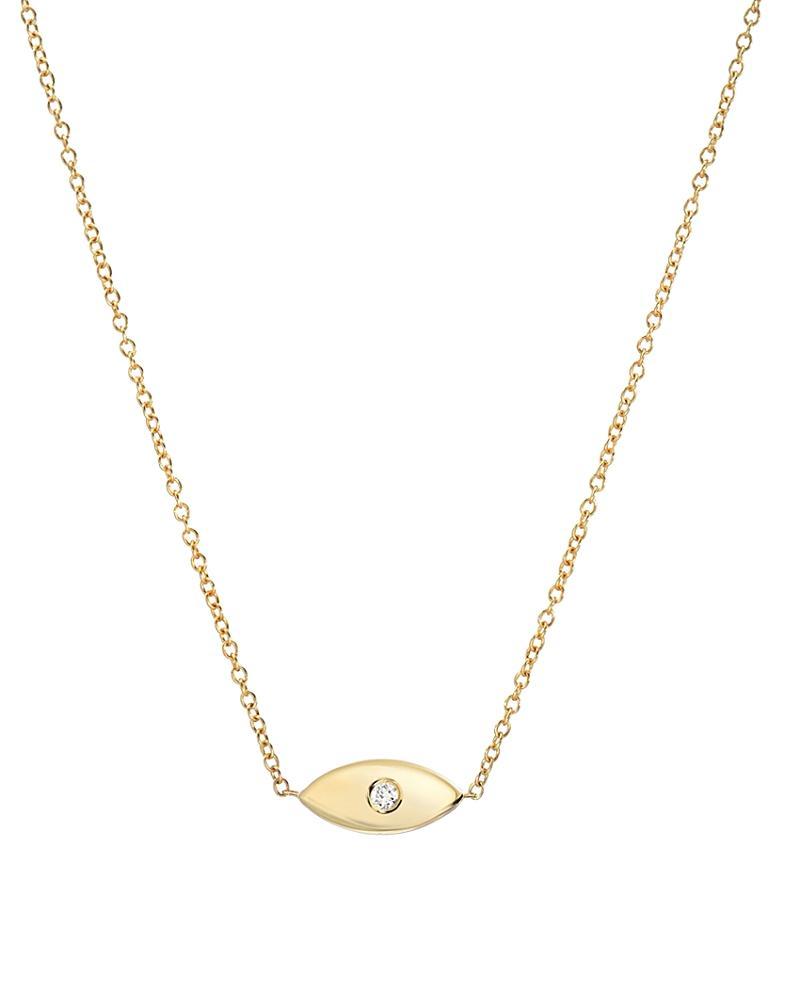 Zoe Lev 14K Yellow Gold Diamond Evil Eye Pendant Necklace, 18 Product Image