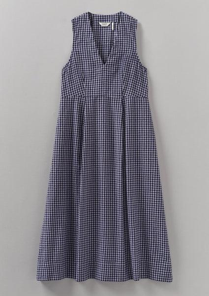 Cotton Gingham Seersucker Dress | Lilac Product Image