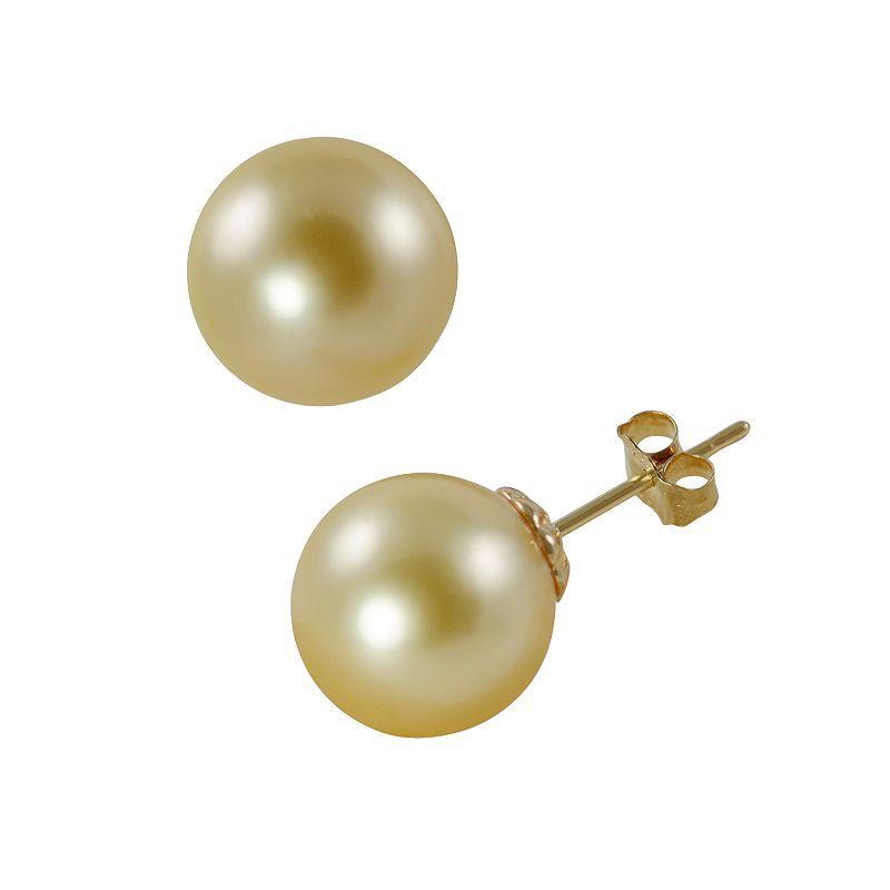 14k Gold South Sea Cultured Pearl Stud Earrings, Womens Product Image