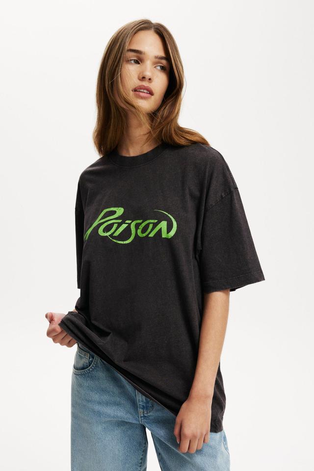 Cotton On Women - Poison Music Boxy Graphic Tee - Lcn br poison/washed black Product Image