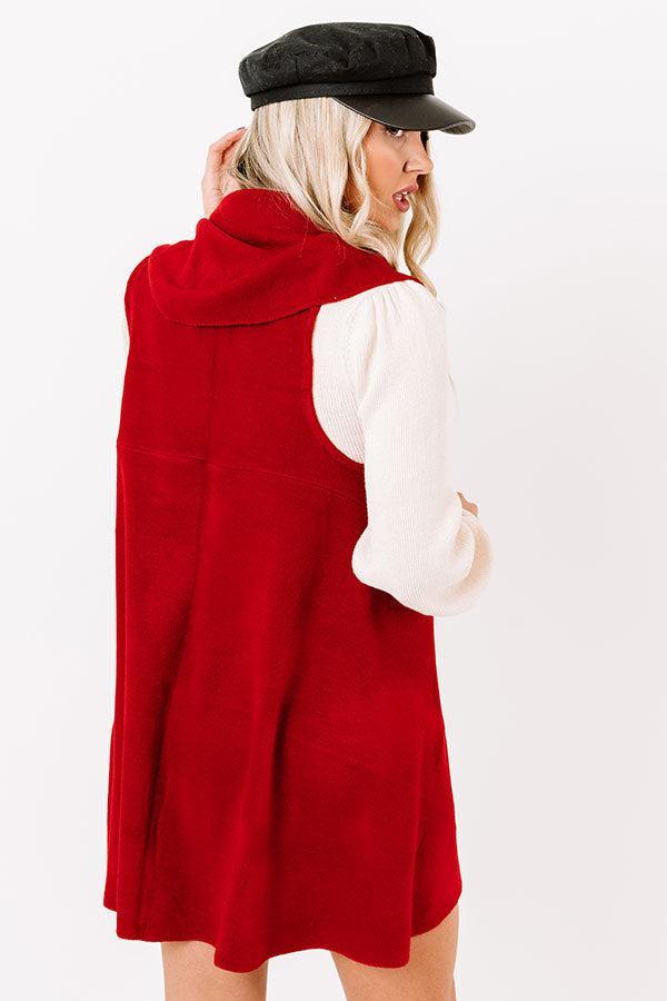 Chic In The Moment Poncho In Red Product Image