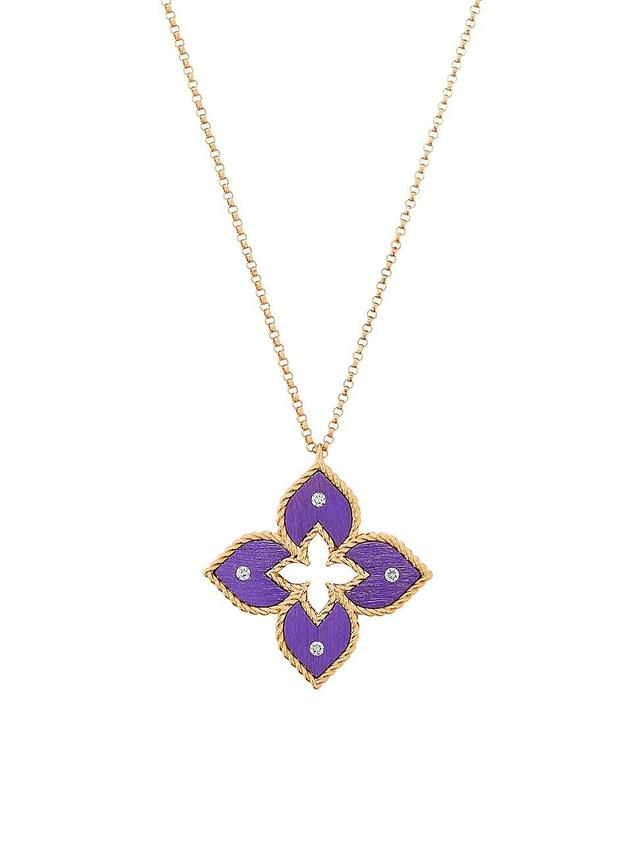 Womens Venetian Princess 18K Rose Gold, Purple Titanium & 0.04 TCW Diamond Pendant Necklace Product Image