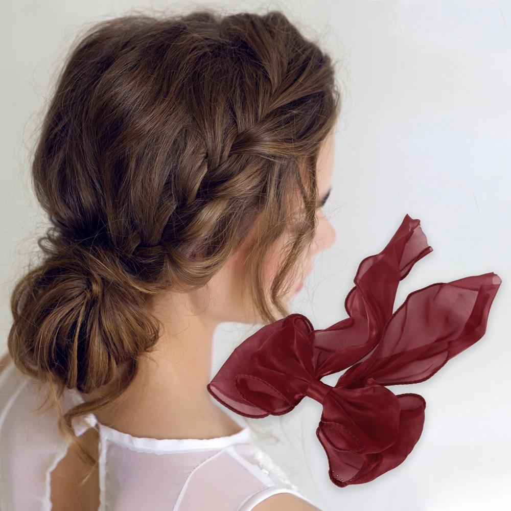 Unique Bargains Women's Cute Bow Hair Pins 10.24"x6.69"x0.79" 1 Pc Red Product Image