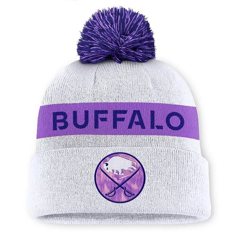 Mens Fanatics Buffalo Sabres Hockey Fights Cancer Authentic Pro Cuffed Knit Hat with Pom Product Image