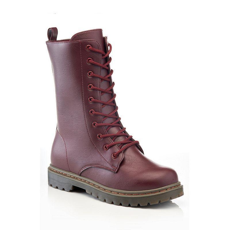 Henry Ferrera B9905 Womens Combat Boots Red Product Image