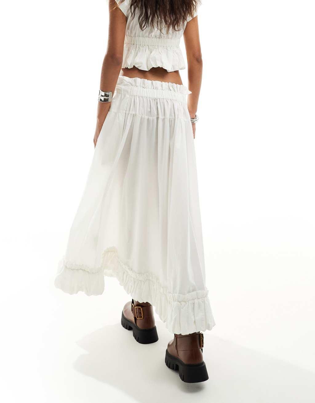 Free People favorite part paperbag waist midi skirt in ivory - part of a set Product Image