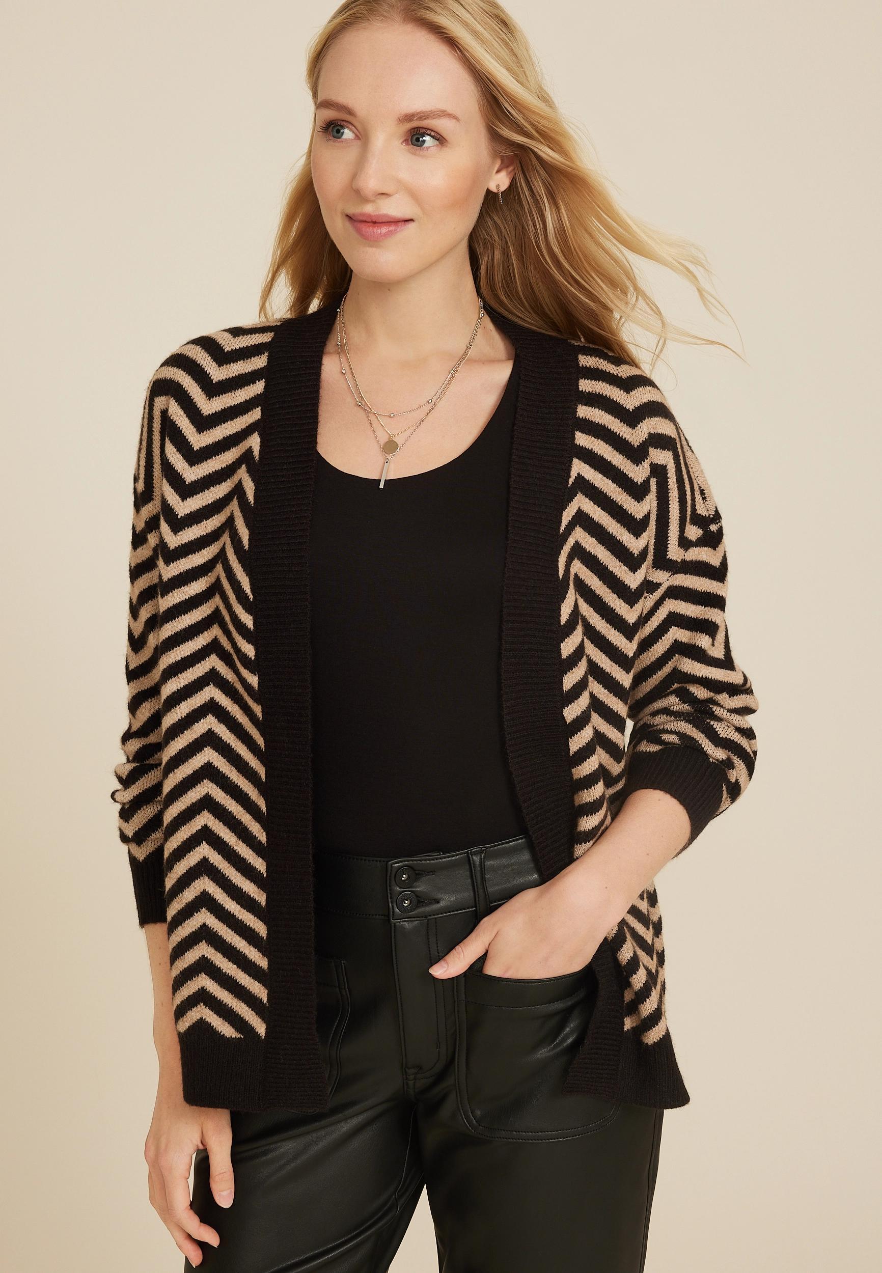 Chevron Open Front Cardigan Product Image