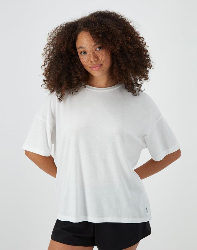 Hanes Originals Comfywear Womens Boxy Tee Grey Marle 2XL Product Image