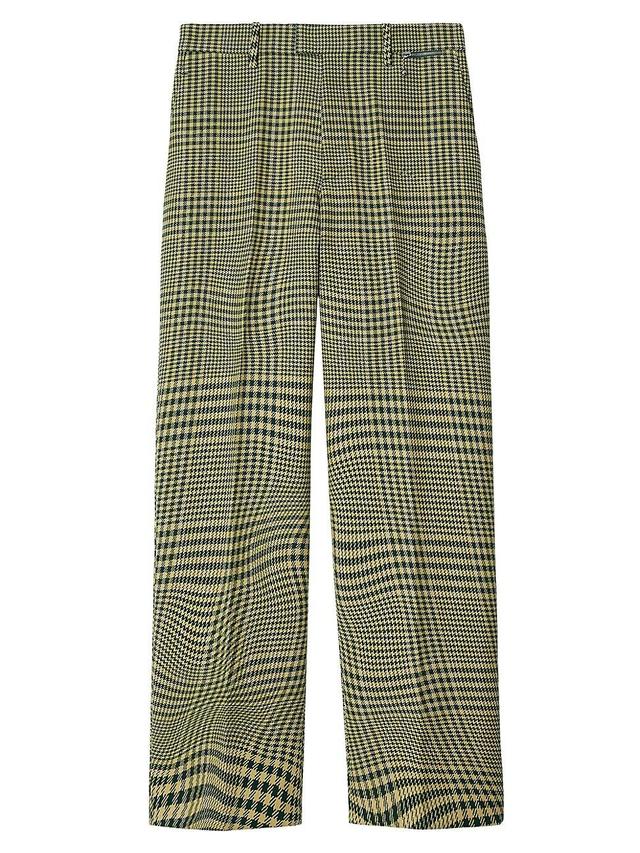 Mens Warped Houndstooth Wool Trousers Product Image