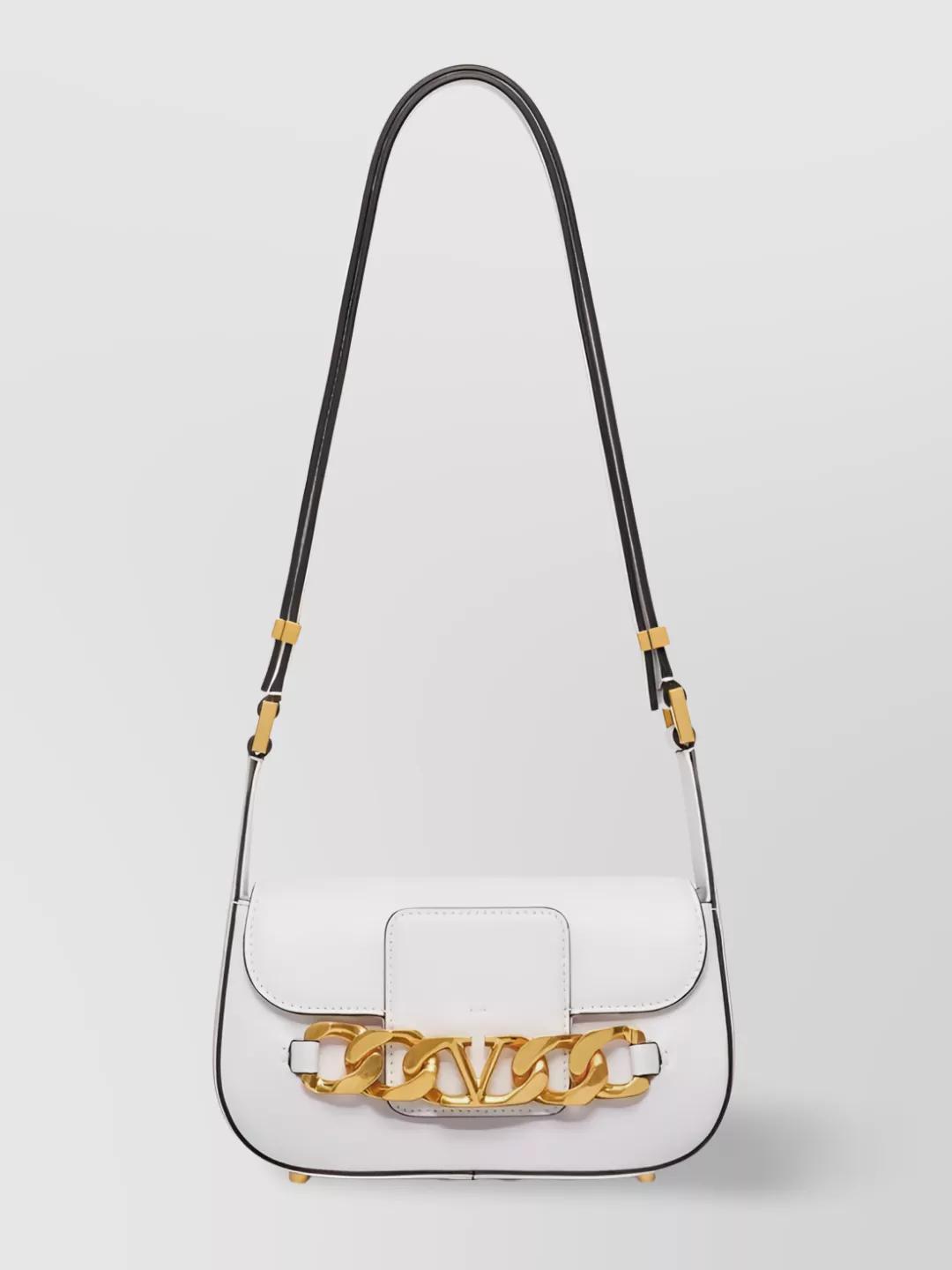 Chain Strap Shoulder Bag With Gold-tone Hardware In Grey Product Image