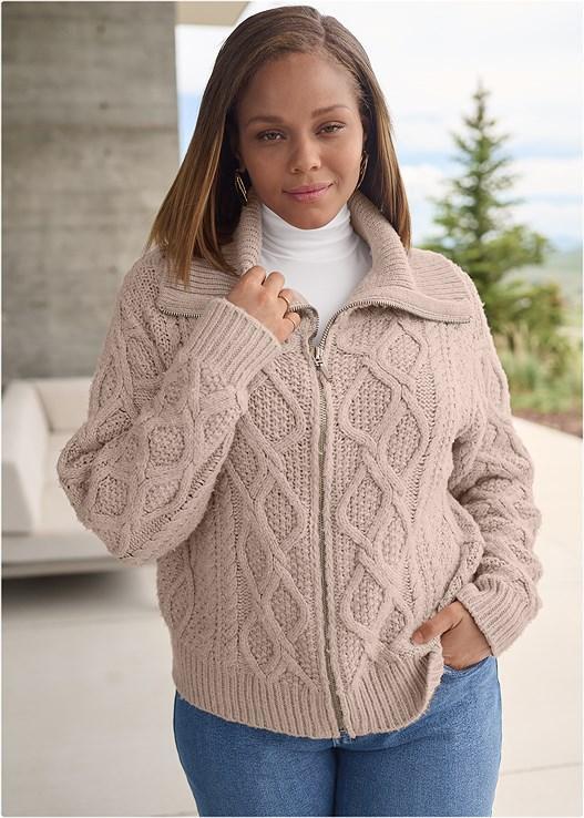 Knit Zip Sweater Product Image