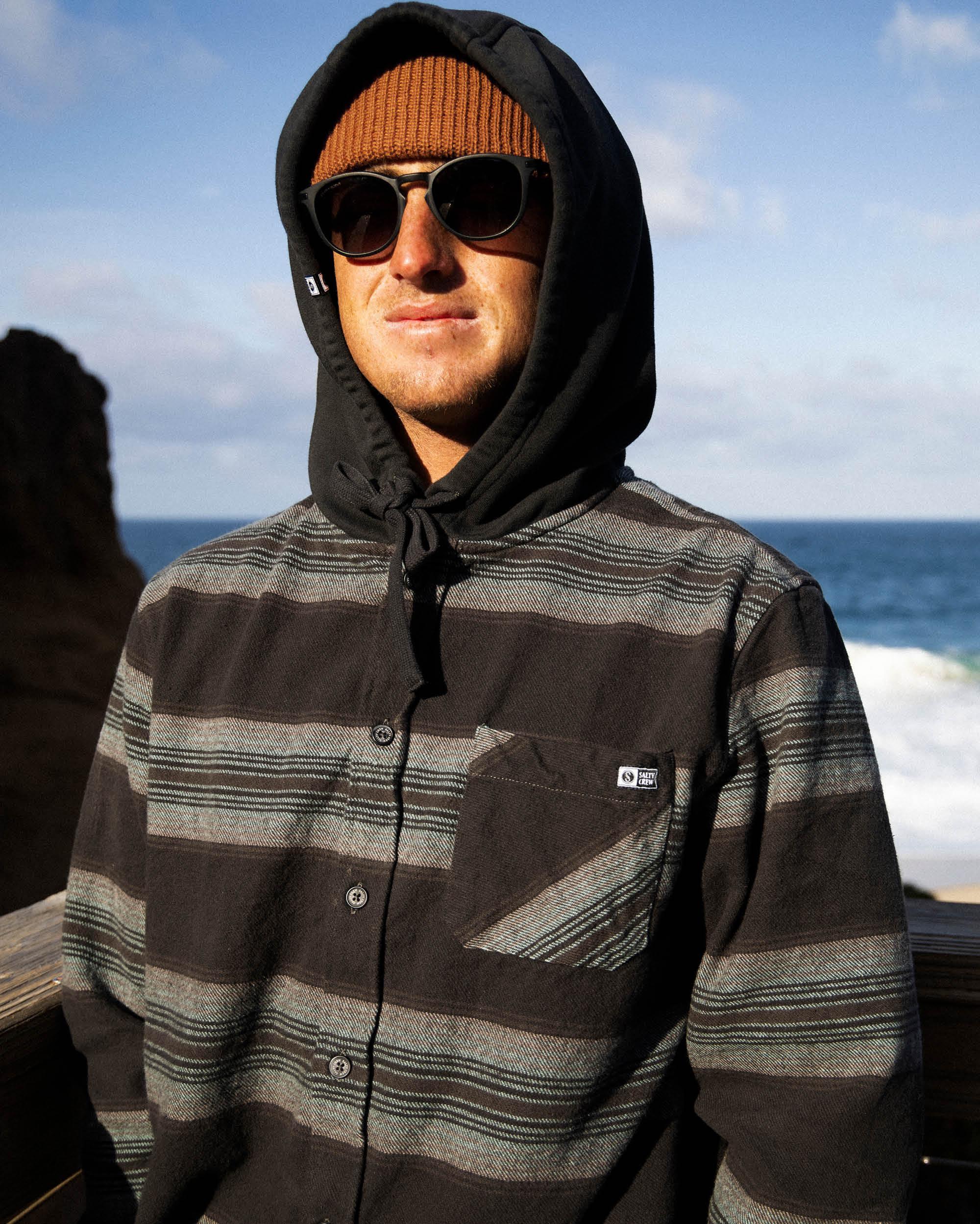 Outback Hooded Flannel - Coal Male Product Image