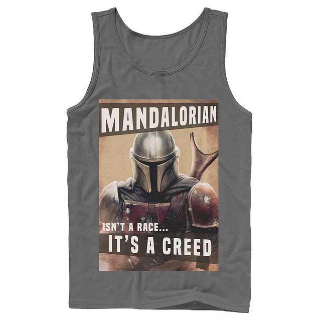 Mens Star Wars The Mandalorian It Isnt A Race Its A Creed Tank Top Grey Product Image