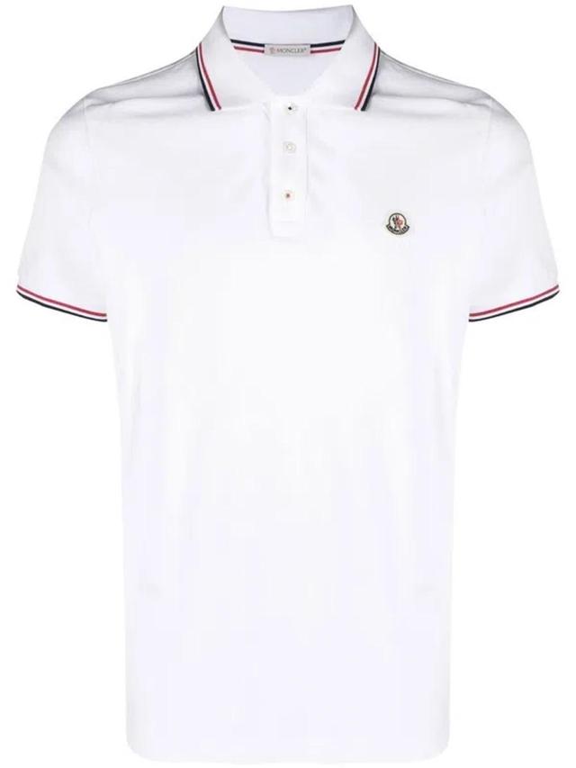 Logo-patch Short-sleeve Polo Shirt In White Product Image