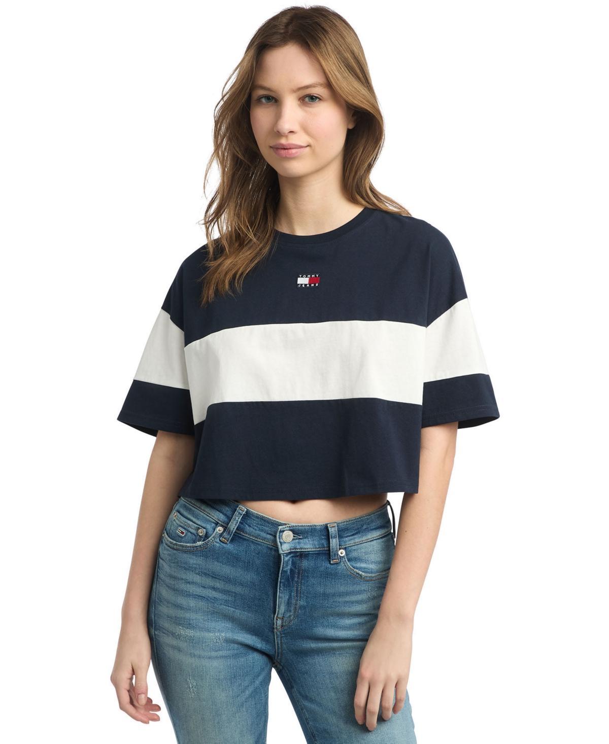 Women's Colorblock Cotton Crop T-Shirt Product Image