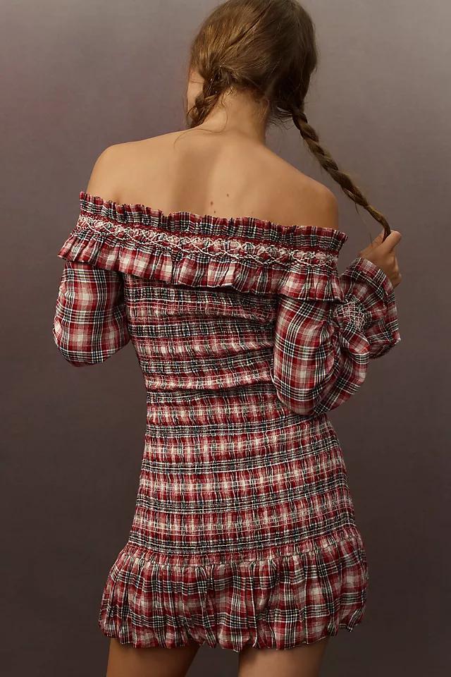 Pilcro Smocked Plaid Mini Dress Product Image