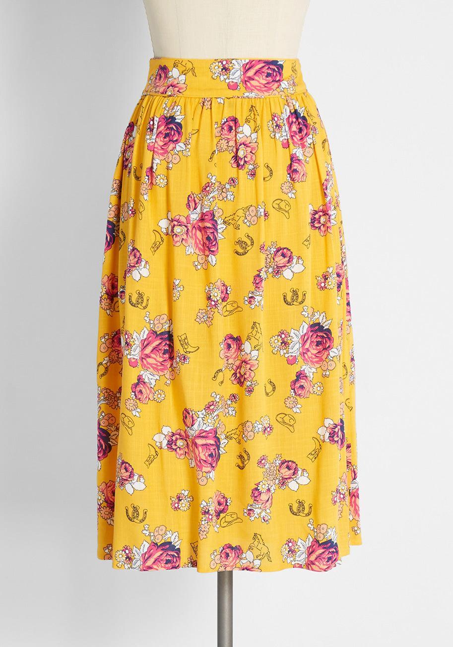 Swinging Saddles Midi Skirt Product Image