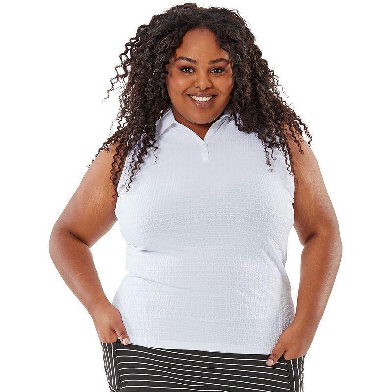 Plus Size Nancy Lopez Journey Sleeveless Polo, Womens Product Image