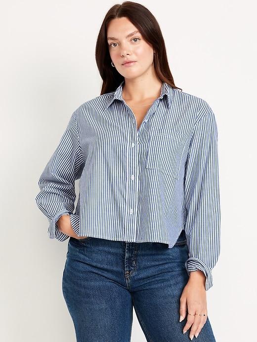 Button-Down Crop Shirt Product Image