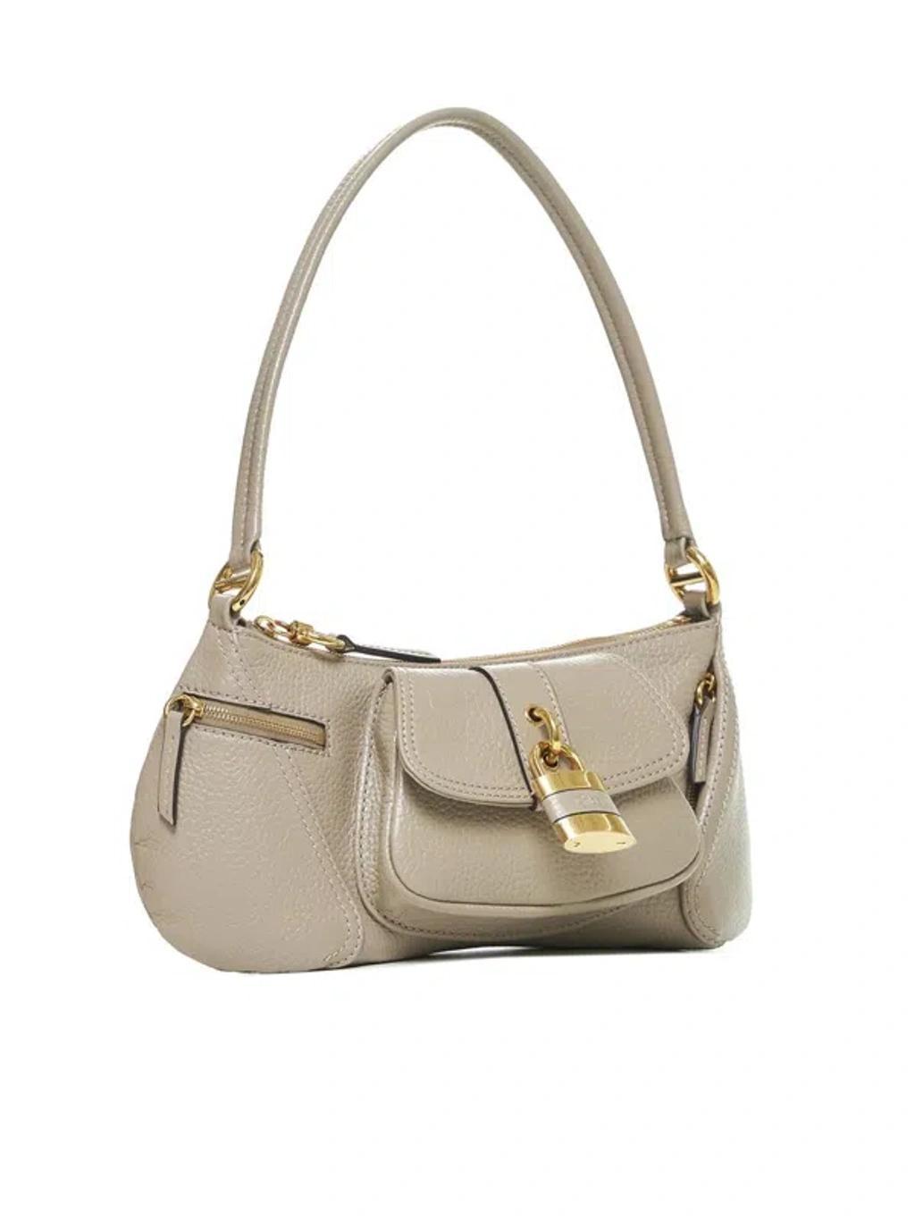 The 99 Shoulder Bag In Grained Leather In Grey Product Image