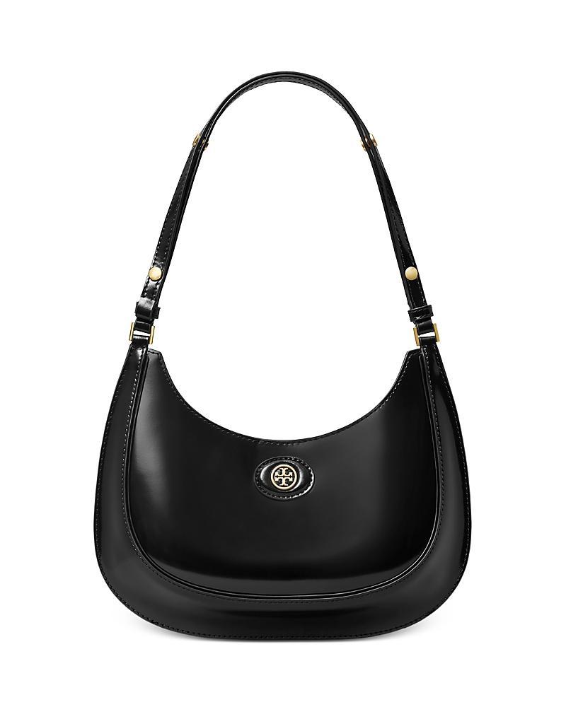 Tory Burch Robinson Spazzolato Convertible Crescent Bag (Shea Butter) Cross Body Handbags Product Image