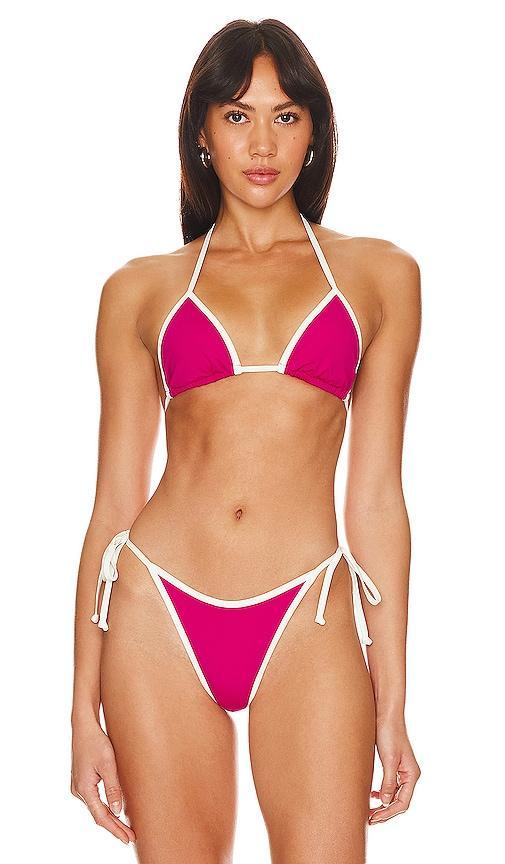 LSPACE Lotus Top in Fuchsia. Product Image