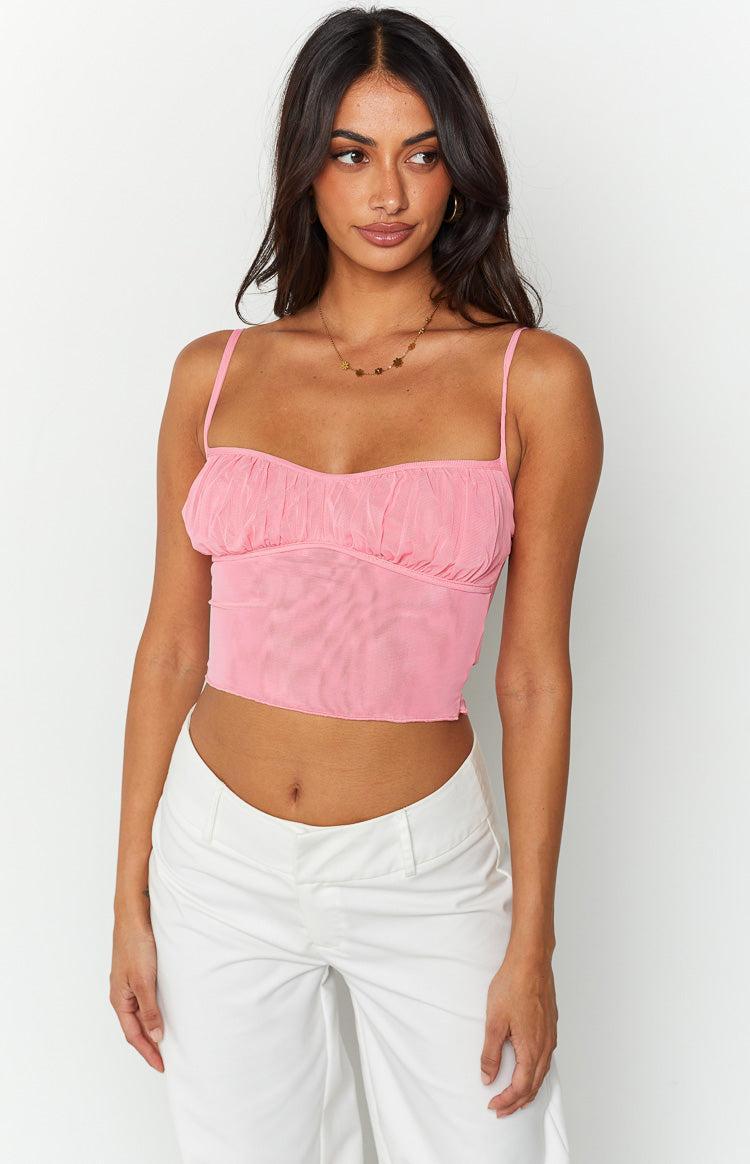 Mora Pink Mesh Top Product Image