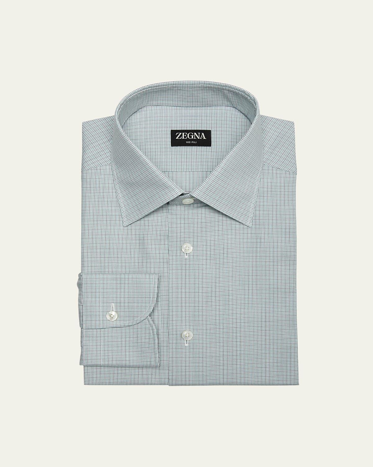 Mens 100Fili Micro-Check Dress Shirt Product Image