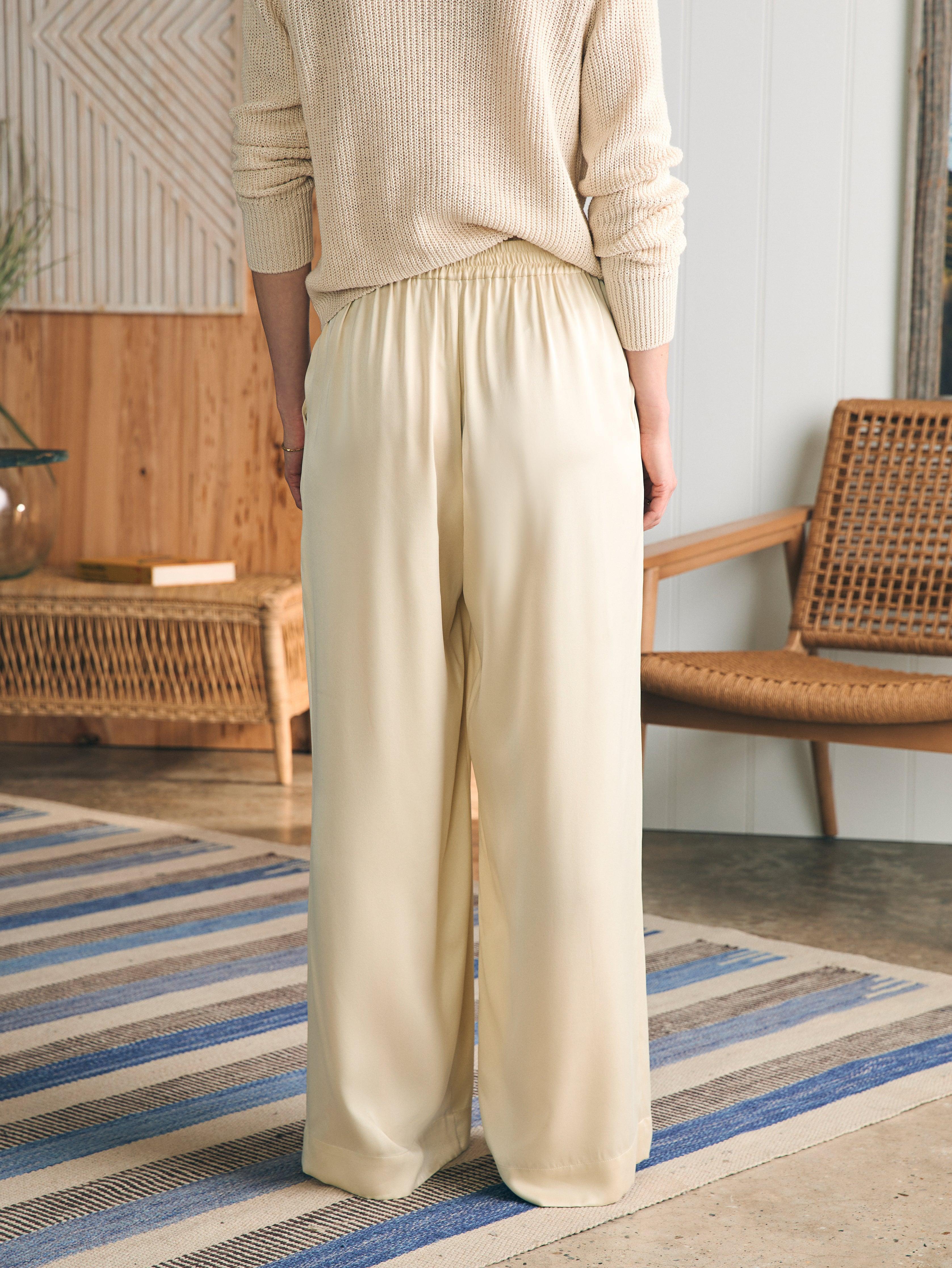 Sandwashed Silk Gemma Pant - Pearled Ivory Female Product Image