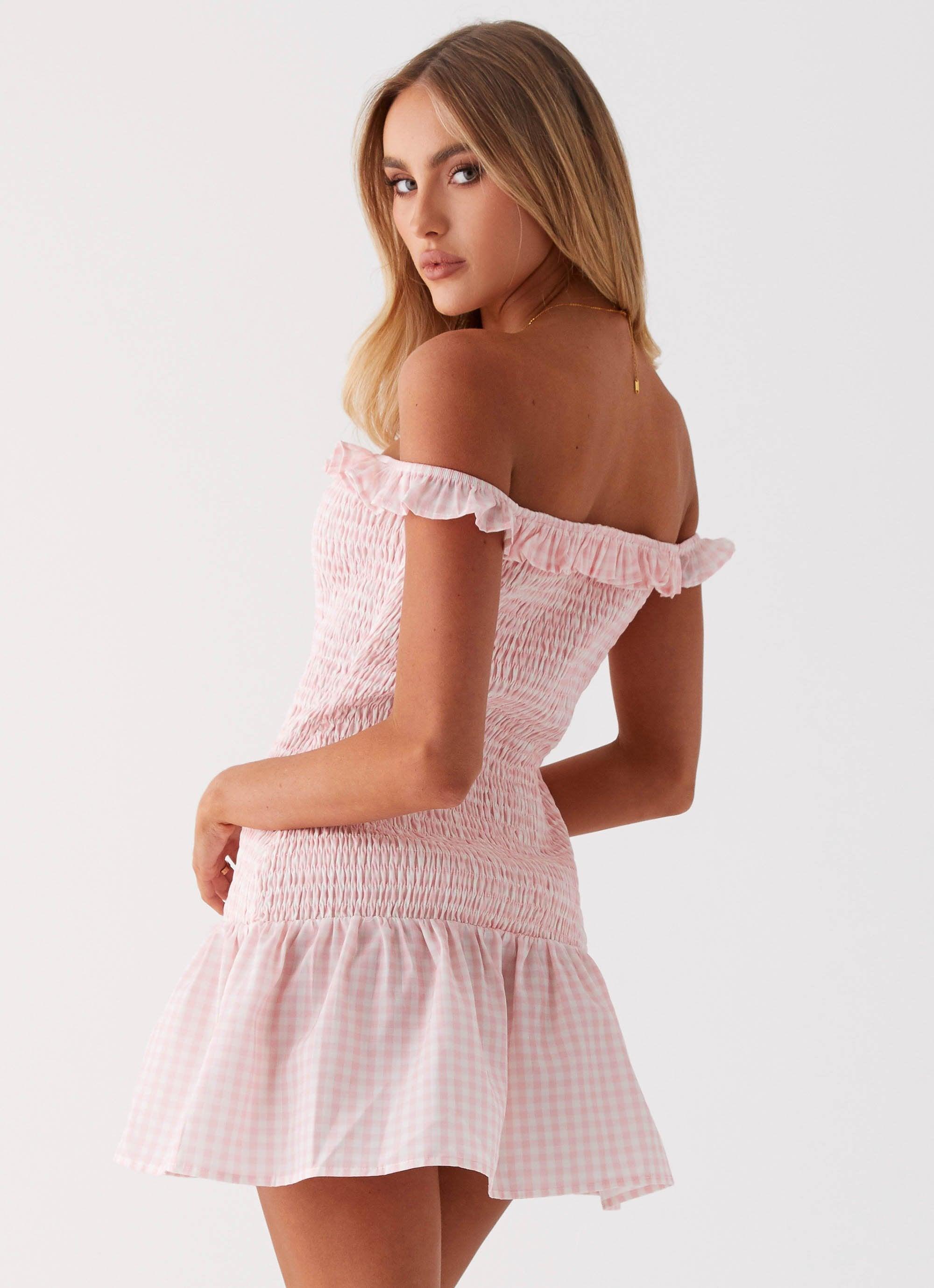 Anica Mini Dress - Pink Gingham Product Image