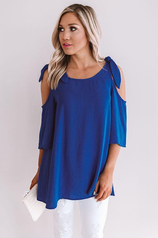 Call Me For Cocktails Shift Top In Royal Blue Product Image